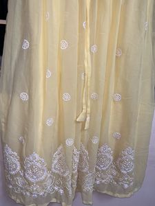 Lemon yellow Georgette Anarkali