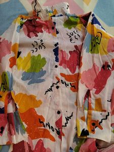Funky Graphic Print Button-Down