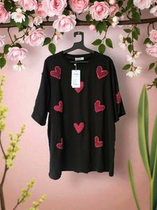 New Cute Heart Print Top