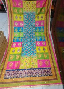 Colorful Digital Print Mirror Work Dupatta