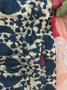 Blue &amp; White Patterned Palazzo Pants