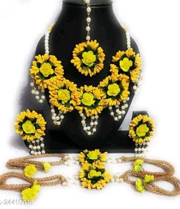 Floral Haldi Jewelry Set