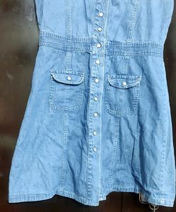 Light Blue Denim Dress For Girl Or Woman 36 Bust