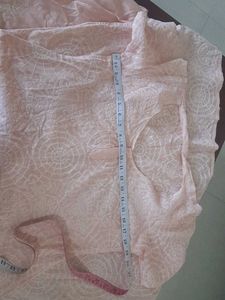 Peach Lucknavi embroidery salwar kurti