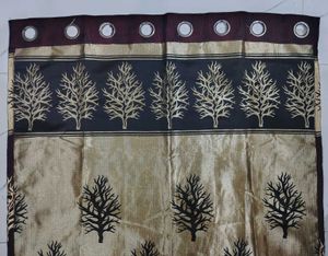 Brown &amp; Gold Tree Curtains