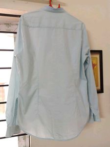 MENS Chineese Collor Ky Blue Shirt