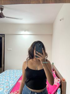 Black Chain Strap Tank Top