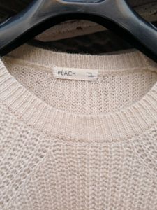 Peach Cream Knit Sweater
