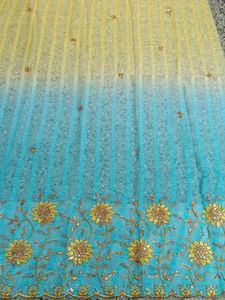 New Blue N Yellow Saree