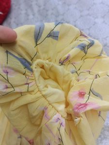 Foral Yellow Puff Handed  Top