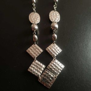 Silver Tone Geometric Necklace