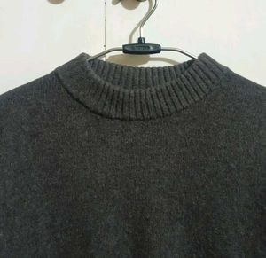 Grey Sweater With Side Slits