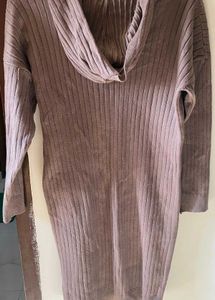 Hooded Knit Sweater Dress