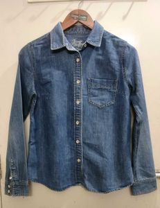 Navy Blue Color Denim Shirt M Size
