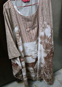 Animal Print Kaftan With Plazzo