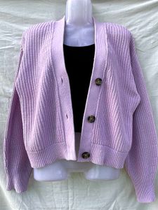Mango Lilac Knit Cardigan