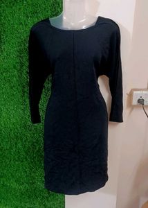 Black Long Sleeve Mini Dress