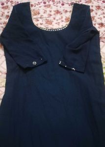 Blue Printed Kurti with Shrara Set