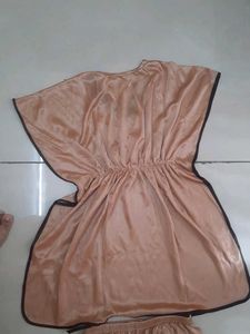 Brown Satin Night Suit Not Used Brand New