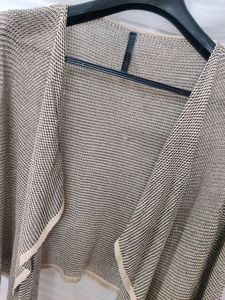Beige High Low Front Shrug