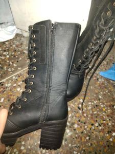 Black Lace-Up Combat Boots