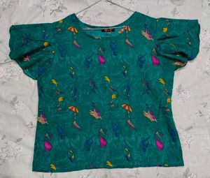 Green Patterned Top