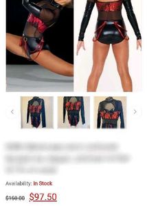 Leather &amp; Sequin Bodysuit