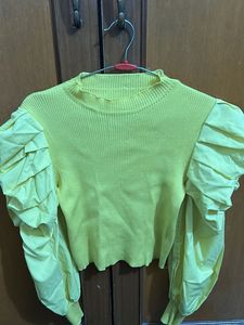 Chic Yellow Puff Sleeve Top