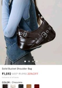 savana vintage solid bucket shoulder bag