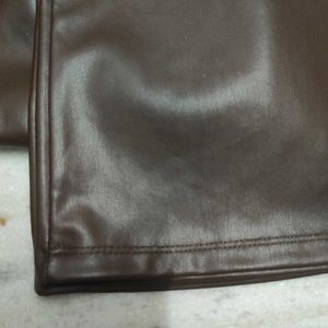 Brown Faux Leather Pants