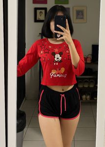 Cute Dysney Mickey Mouse Crop Top T Shirt