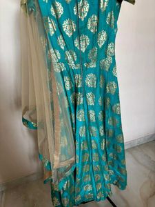 Beautiful Sea Green Gown With Dupatta