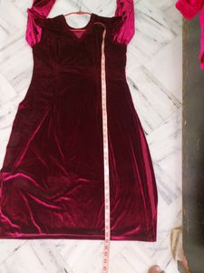 Burgundy Velvet Salwar Suit