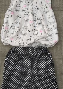 Cute Cat Print Outfit