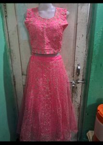 Pink Embroidered Lehenga Choli Set