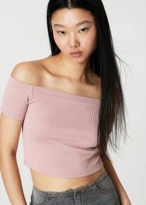 Pink Off-shoulder Crop Top (Never Worn)