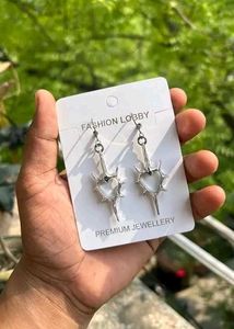 Fashion lobby Punk Thorn Heart Hoop Earrings Gothi