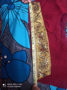 zari work red saree ( only one time wear)