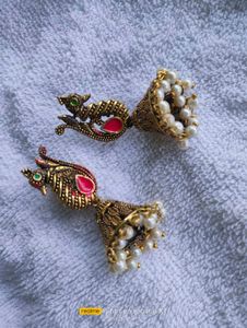 Peacock Jhumka Earrings