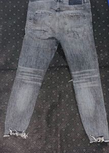 Zara Distressed Gray Jeans