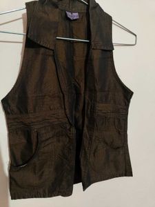 Metallic Cropped Jacket For Women