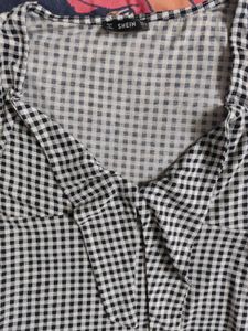 Shein Gingham Tie-Front Top