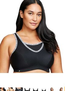 GLAMORISE Black Sports Bra
