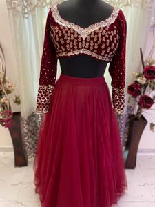 Maroon Embroidered Lehenga Choli