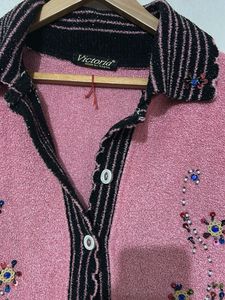Pink Floral sweater