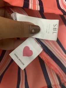 Stalk Buy Love Peach Striped Top (women)