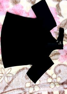 Black Cold Shoulder Top