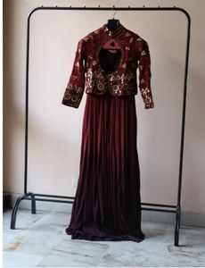 OMBRE GOWN WITH HEAVY MIRROR WORK JACKET
