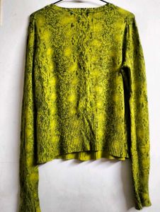 Green Animal Print Cardigan