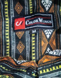 Stylish Printed Shirt Kurta Black Geometric